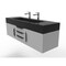 Castello Usa Nile 60" Wall Mounted Gray Vanity With Black Top And Black Handles CB-MC-60G-BL-2053-BL - alternate 8
